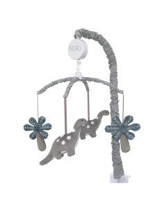 Móvil Musical NoJo Bebé-Saurio Gris con Dinosaurios y Palma