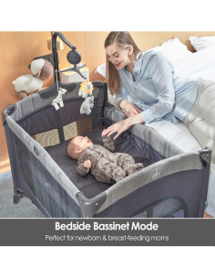 Cuna Lateral QUTANIX 5 en 1 con Mesa de Cambio y Móvil 2