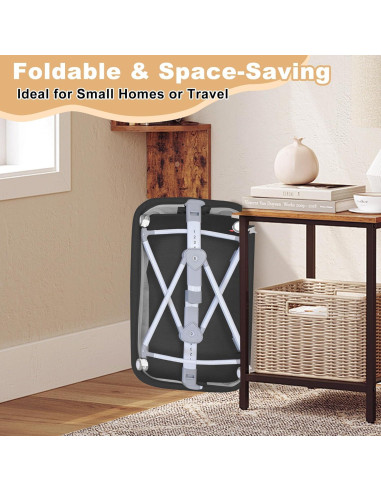 Cuna Lateral 3 en 1 MEICHYUN Negra Plegable con Juguetes