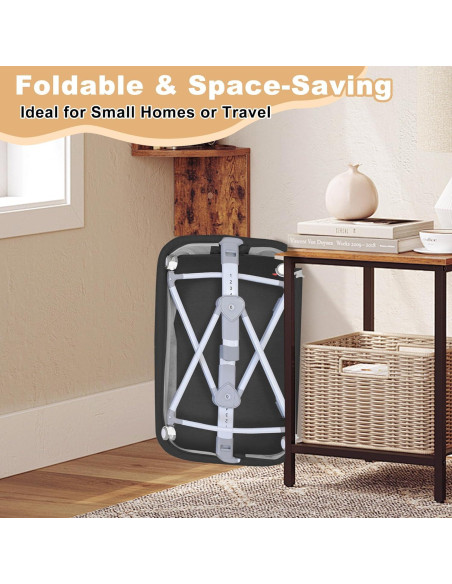 Cuna Lateral 3 en 1 MEICHYUN Negra Plegable con Juguetes Cuna Lateral 3 en 1 MEICHYUN Negra Plegable con Juguetes