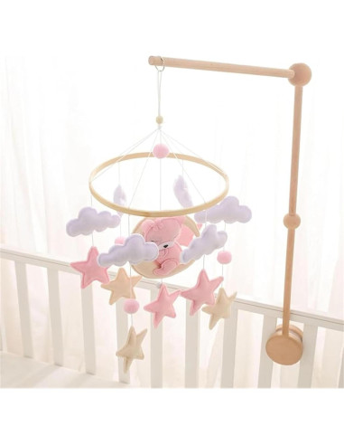 Móvil de Cuna Rosa Oso Durmiendo SWECOMZE - Decoración Infantil