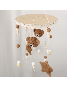 Móvil de Cuna Boho Bear GDGZT - Algodón y Madera Ecológica 2