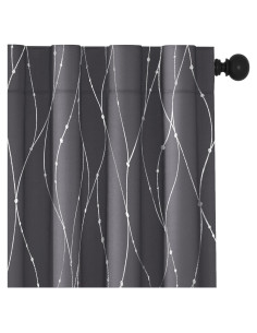 Cortinas Opacas Deconovo 132x214 cm 2 Paneles Gris Oscuro
