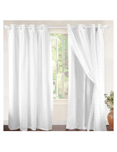 Cortina Térmica Opaca DriftAway 132x213 cm Floral con Pom Pom