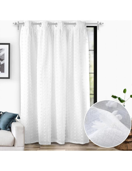 Cortina Térmica Opaca DriftAway 132x213 cm Floral con Pom Pom Cortina Térmica Opaca DriftAway 132x213 cm Floral con Pom Pom