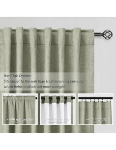 Cortinas Opacas BOODII Verde Salvia 213x132 cm Paquete de 2 2