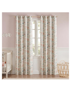 Cortinas Opacas Jinchan Rosa Floral 132x213 cm - Juego de 2