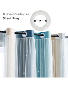 Cortinas Opacas Ombre Arcoíris FANLI 132x213 cm 2 Piezas 2