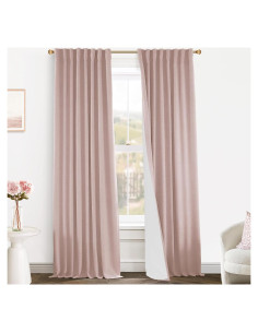 Cortinas Oscurecedoras PanelsBurg Rosa Polvoriento 243.84 cm