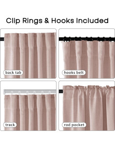 Cortinas Oscurecedoras PanelsBurg Rosa Polvoriento 243.84 cm 2