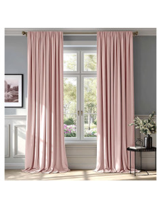 Cortinas de Terciopelo Rosa Bebé MIULEE 132x213 cm Aislantes