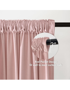 Cortinas de Terciopelo Rosa Bebé MIULEE 132x213 cm Aislantes 2