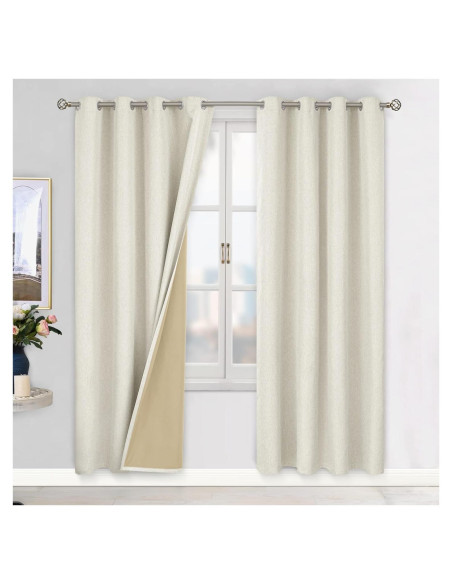 Cortinas Opacas BGment 132x213 cm Avena Juego de 2 Paneles