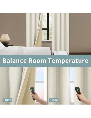 Cortinas Opacas BGment 132x213 cm Avena Juego de 2 Paneles