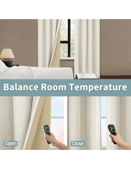 Cortinas Opacas BGment 132x213 cm Avena Juego de 2 Paneles