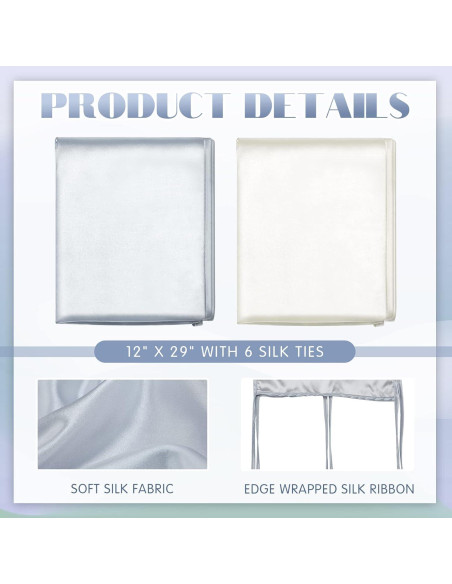 Sábanas de Cuna de Satén Hosuly 2 Pcs Gris y Blanco 74x30.5cm