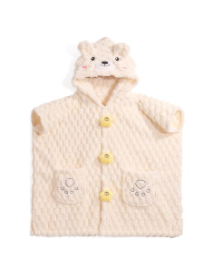 Poncho Toalla para Niños WODHOY Oveja Beige, Suave y Absorbente