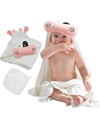 Toalla con Capucha POCASOPA Vaca 89x89 cm Hipoalergénica