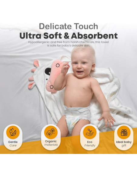 Toalla con Capucha POCASOPA Vaca 89x89 cm Hipoalergénica