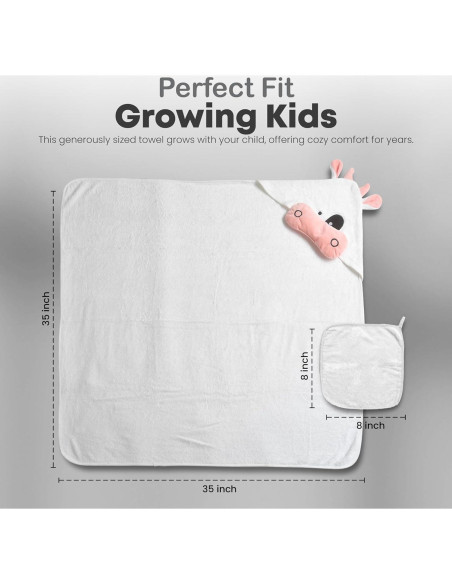 Toalla con Capucha POCASOPA Vaca 89x89 cm Hipoalergénica