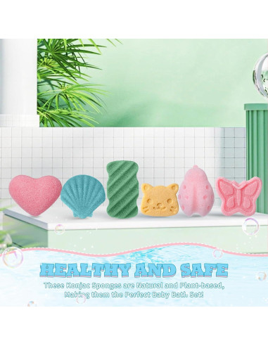 Esponjas de Baño Naturales Sunnyray para Niños - 10 Formas