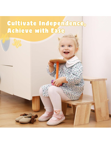 Escalera de Madera para Niños Termanic 2 Escalones Antideslizante