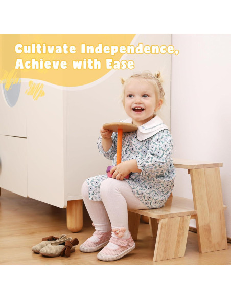 Escalera de Madera para Niños Termanic 2 Escalones Antideslizante