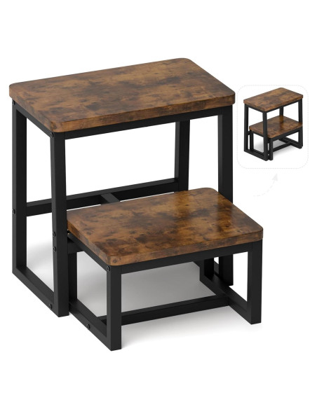 Escalera 3 en 1 iTsst de Madera 2 Peldaños 227kg Marrón