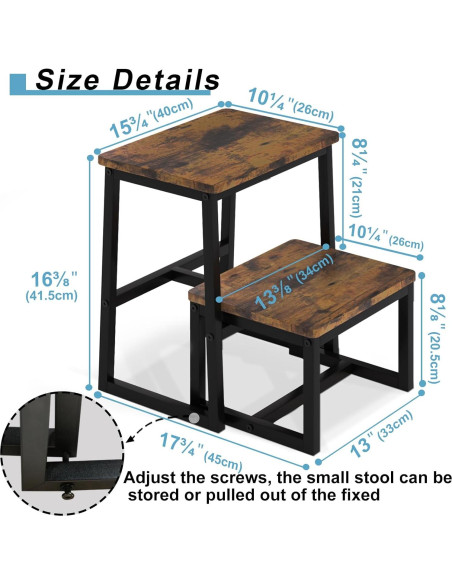 Escalera 3 en 1 iTsst de Madera 2 Peldaños 227kg Marrón