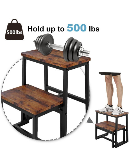 Escalera 3 en 1 iTsst de Madera 2 Peldaños 227kg Marrón