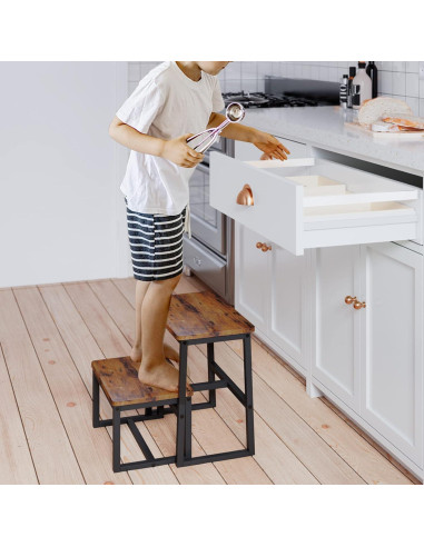 Escalera 3 en 1 iTsst de Madera 2 Peldaños 227kg Marrón