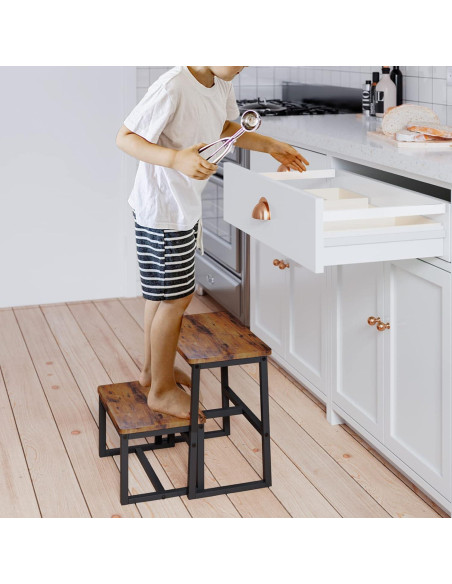 Escalera 3 en 1 iTsst de Madera 2 Peldaños 227kg Marrón