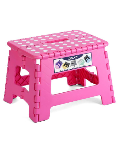 Taburete Plegable Delxo Rosa 22.86 cm Antideslizante 136 kg