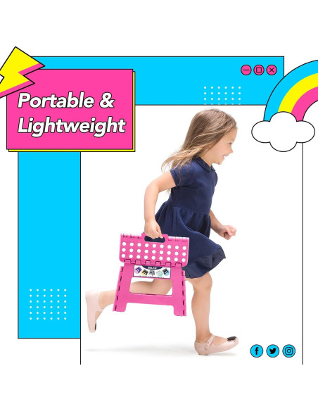 Taburete Plegable Delxo Rosa 22.86 cm Antideslizante 136 kg