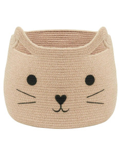 Cesta de Almacenamiento Grande VK VK-LIVING Gato Yute 15L