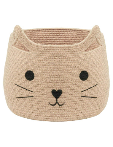 Cesta de Almacenamiento Grande VK VK-LIVING Gato Yute 15L
