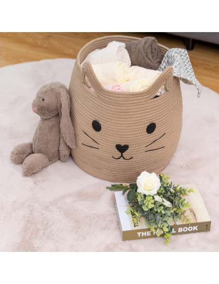 Cesta de Almacenamiento Grande VK VK-LIVING Gato Yute 15L Cesta de Almacenamiento Grande VK VK-LIVING Gato Yute 15L