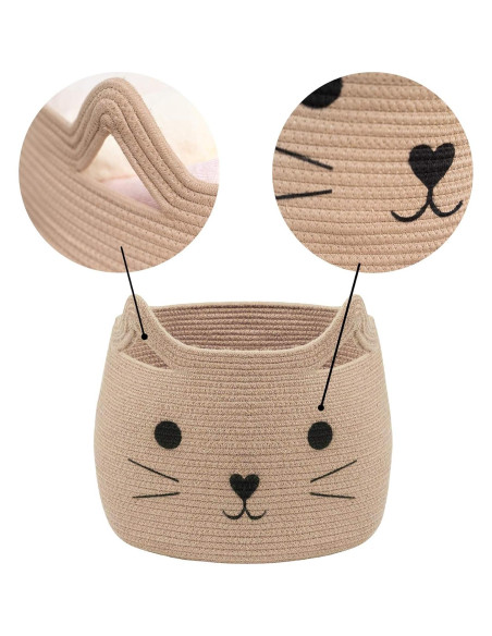 Cesta de Almacenamiento Grande VK VK-LIVING Gato Yute 15L Cesta de Almacenamiento Grande VK VK-LIVING Gato Yute 15L
