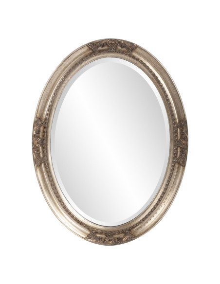 Espejo Ovalado Howard Elliott Queen Ann Plata Antigua 83.8x63.5cm