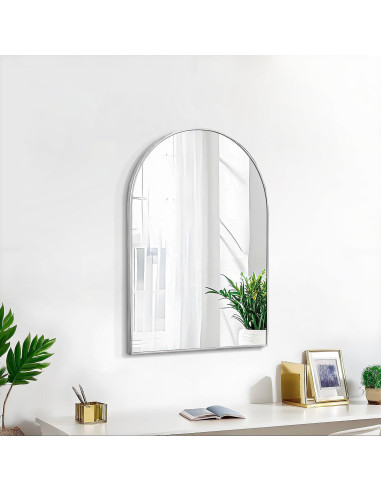 Espejo Arco Moderno SCWF-GZ 61x41 cm Plata Montado en Pared