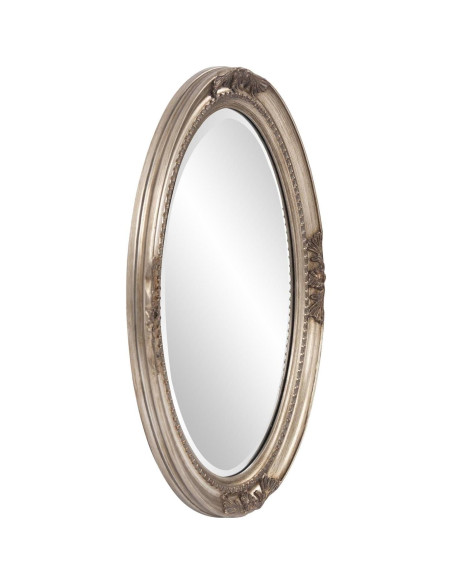 Espejo Ovalado Howard Elliott Queen Ann Plata Antigua 83.8x63.5cm
