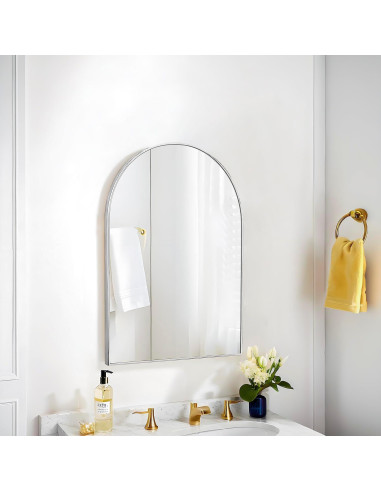 Espejo Arco Moderno SCWF-GZ 61x41 cm Plata Montado en Pared
