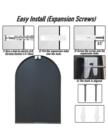 Espejo Arco Moderno SCWF-GZ 61x41 cm Plata Montado en Pared