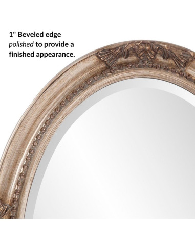 Espejo Ovalado Howard Elliott Queen Ann Plata Antigua 83.8x63.5cm