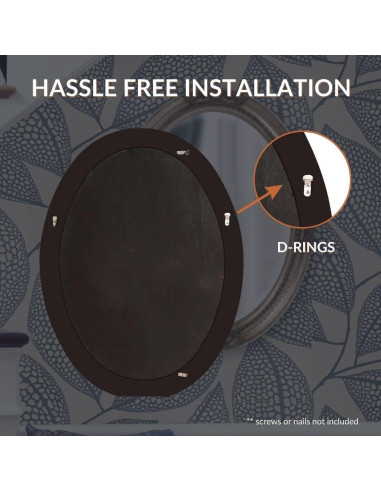 Espejo Ovalado Howard Elliott Queen Ann Plata Antigua 83.8x63.5cm