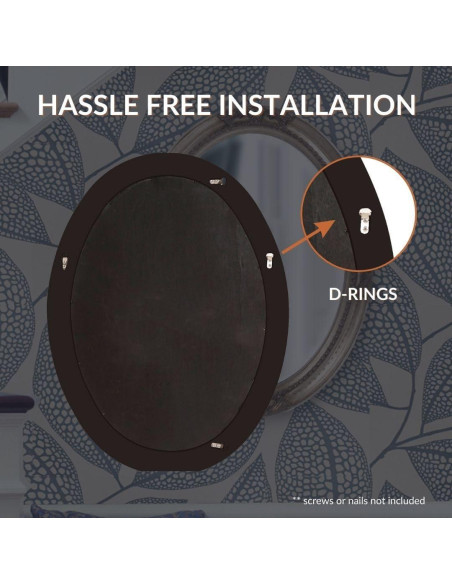 Espejo Ovalado Howard Elliott Queen Ann Plata Antigua 83.8x63.5cm