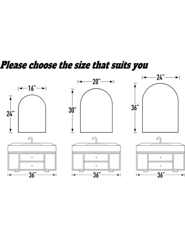 Espejo Arco Moderno SCWF-GZ 61x41 cm Plata Montado en Pared