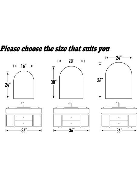 Espejo Arco Moderno SCWF-GZ 61x41 cm Plata Montado en Pared