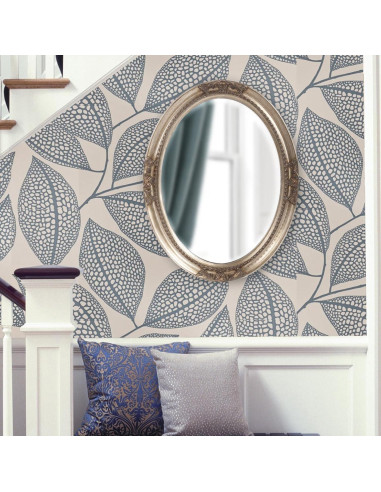 Espejo Ovalado Howard Elliott Queen Ann Plata Antigua 83.8x63.5cm