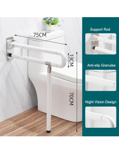 Barra de Agarre Plegable INNOLIFE 75 cm Antideslizante Blanca 2